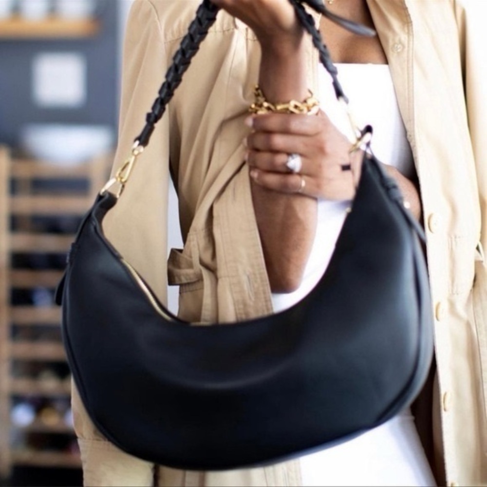 Elegant Black Hobo Shoulder Bag NWOT
